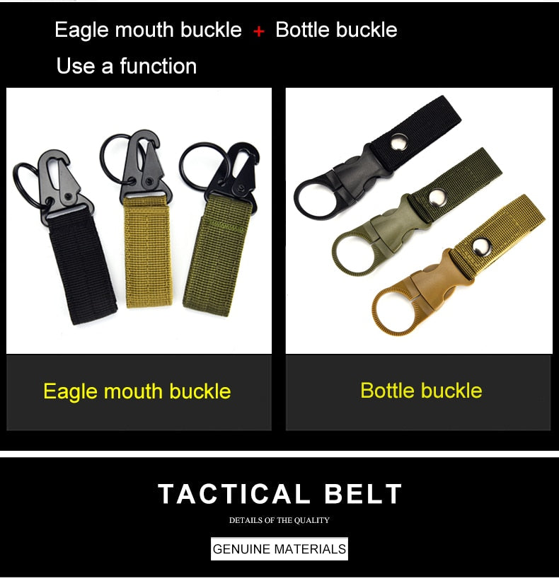 Multi-pockets Tactical Belt Outdoor Sport Hunting CS Military Nylon Oxford  Security Belt Military Tactical Belt(NO pocket/10 pockets)